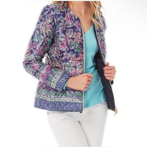 Lilly Pulitzer Reversible Lilah Jacket size Small Navy and Not Too Catty